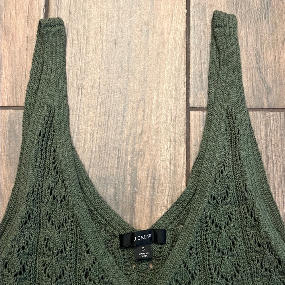 J. Crew Olive Knit Button-Up Tank Top - Picture 4 of 9